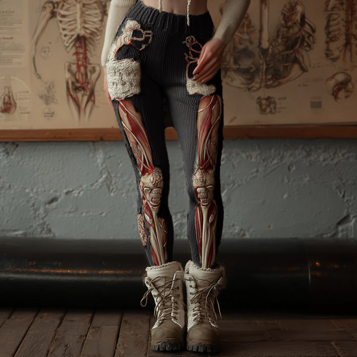 Vintage Halloween Human Anatomy Art Realistic Pants