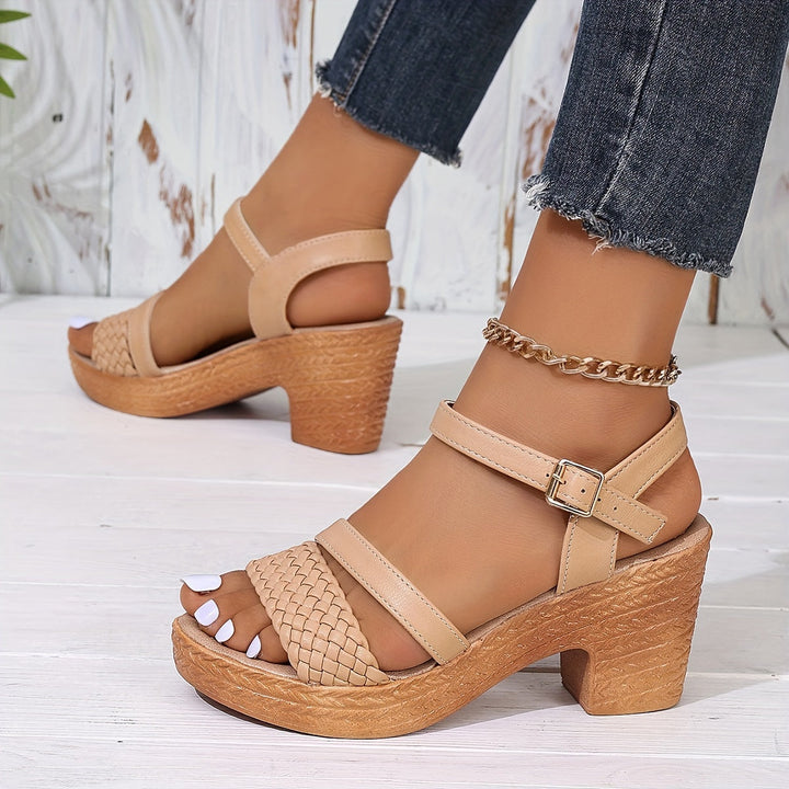 Haven Braided Block Heel Sandals