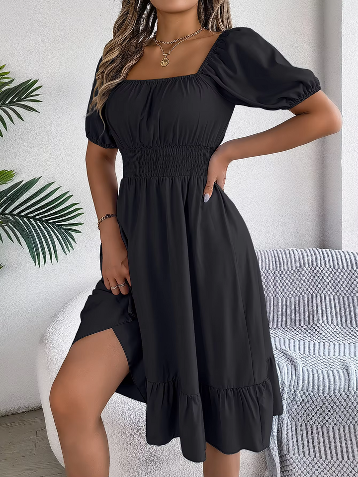 Riley™ - Stylish Short Sleeve V Neck Linen Dress