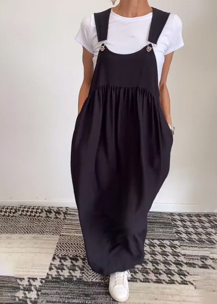 Grace™ - Casual Solid Color Suspenders Dress