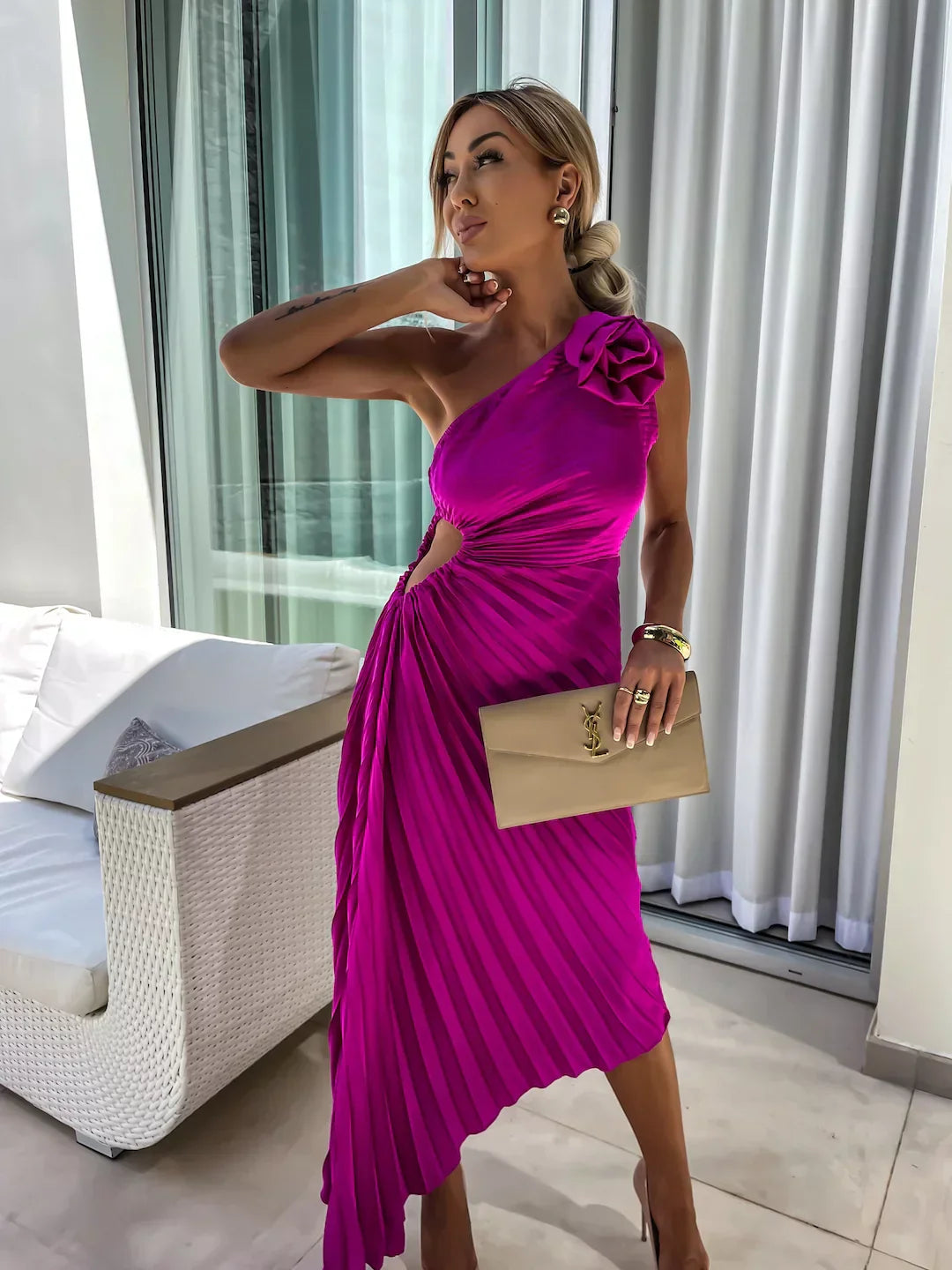 Dariella | Romantic One-Shoulder Floral Dress