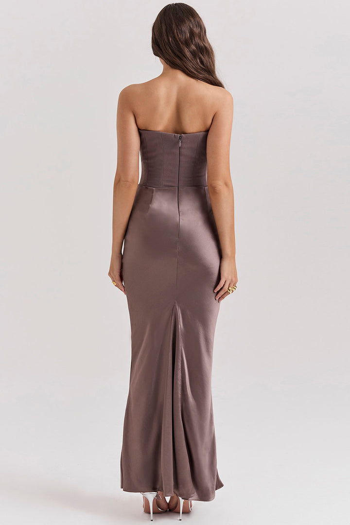Paloma - Elegant Satin Strapless Maxi Dress