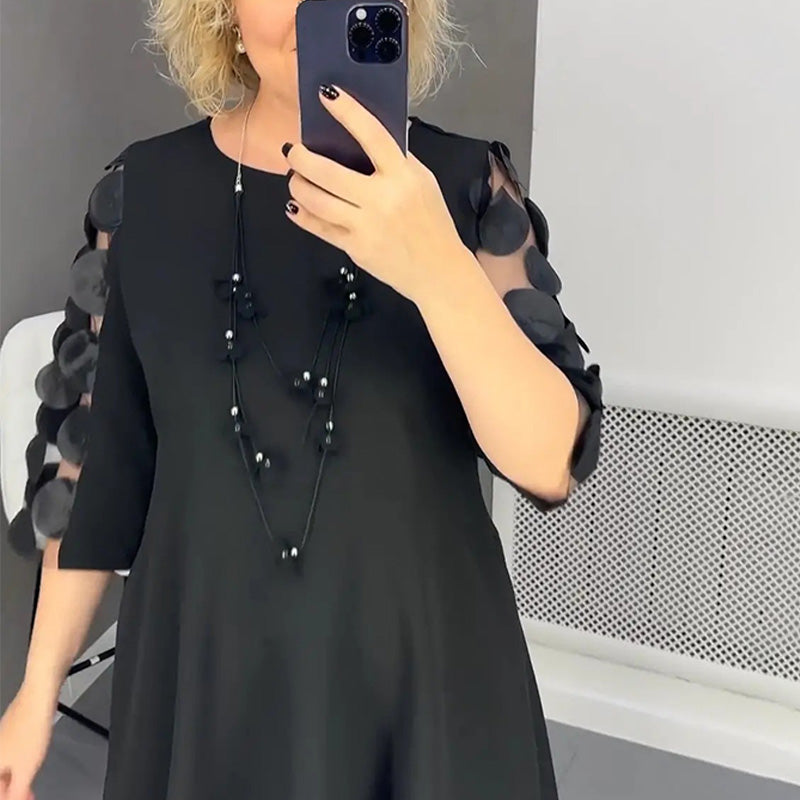 Demi | Flared Midi Dress with Polka Dot Decor